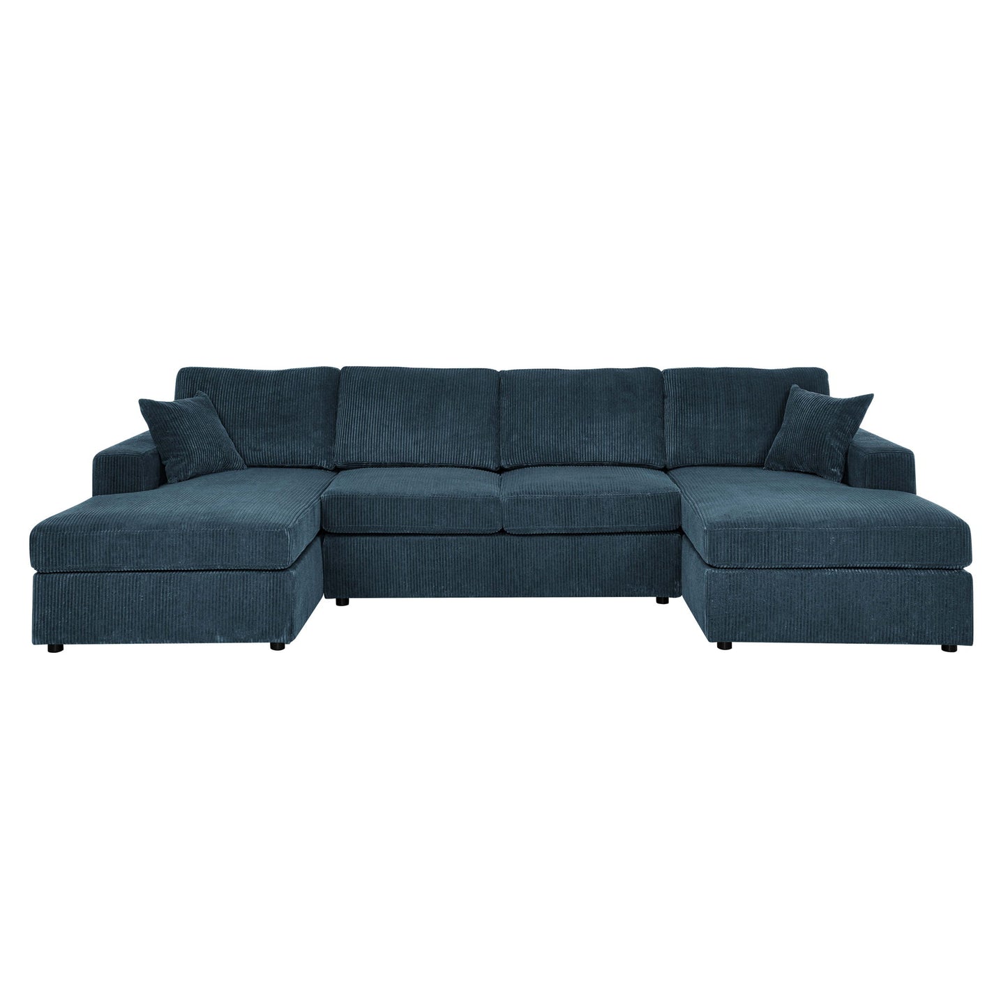 3 Piece Corduroy Double Chaise Sectional Sofa