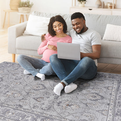 Marfi - 6' X 9' Oriental Area Rug - Ivory / Gray