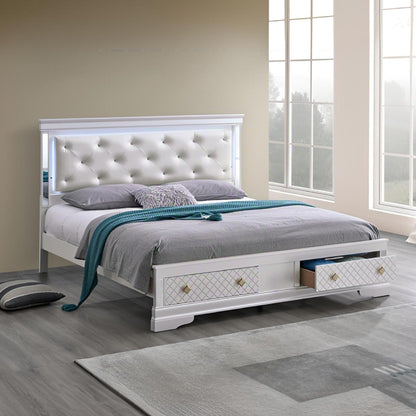 Verona - Bed With LED Accent Lighting, 2 Drawers