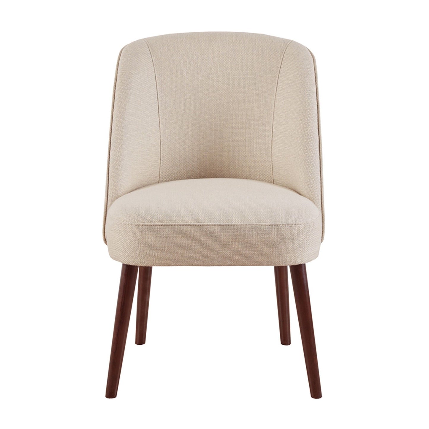 Rounded Back Dining Chair With Wraparound Design - Natural