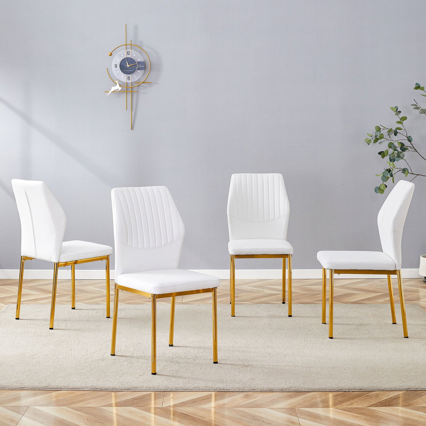 Luxury Simple Chair With Metal Gold Leg