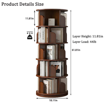 5 Tier Rotating Bookshelf, Spinning Design
