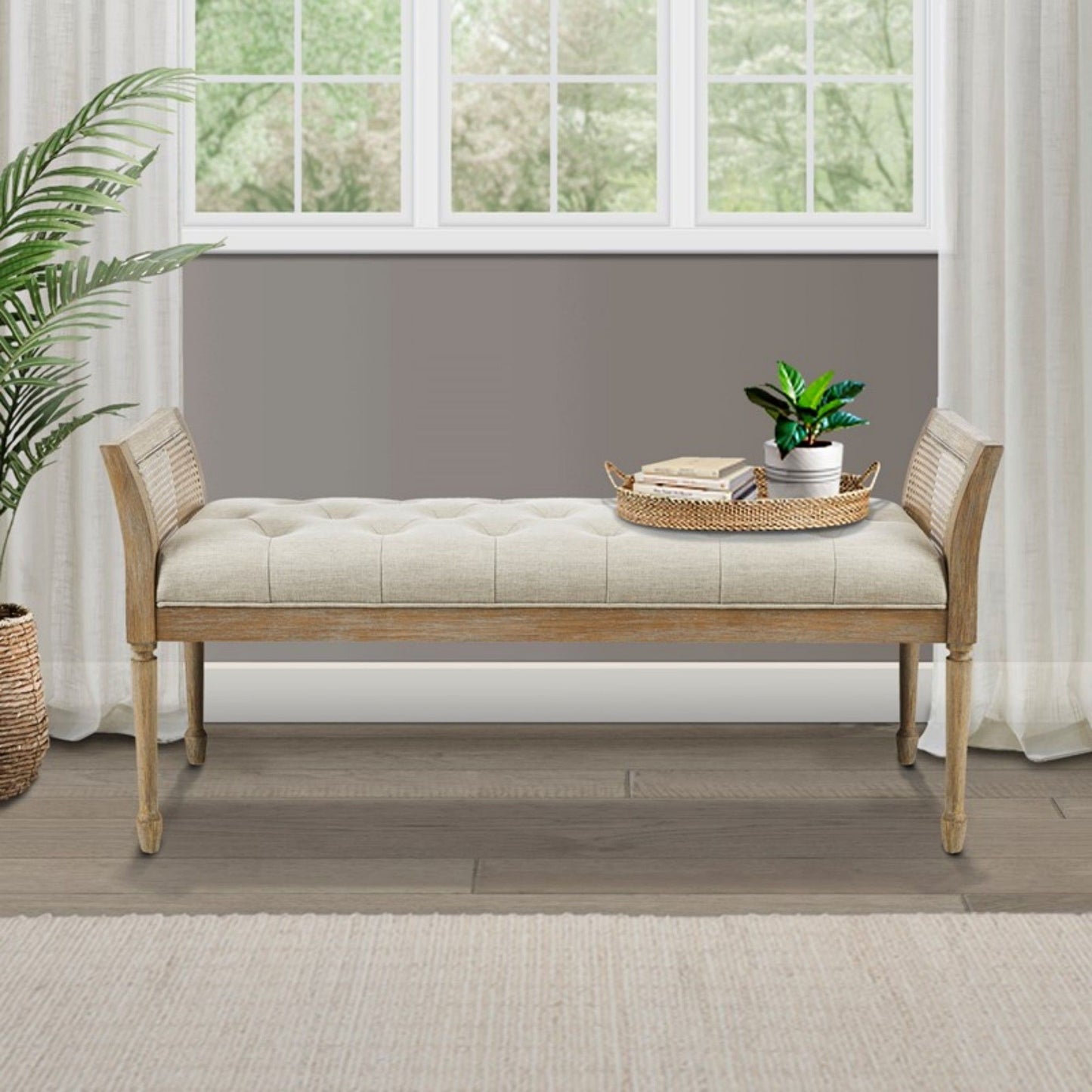 Accent Bench With Arm - Natural
