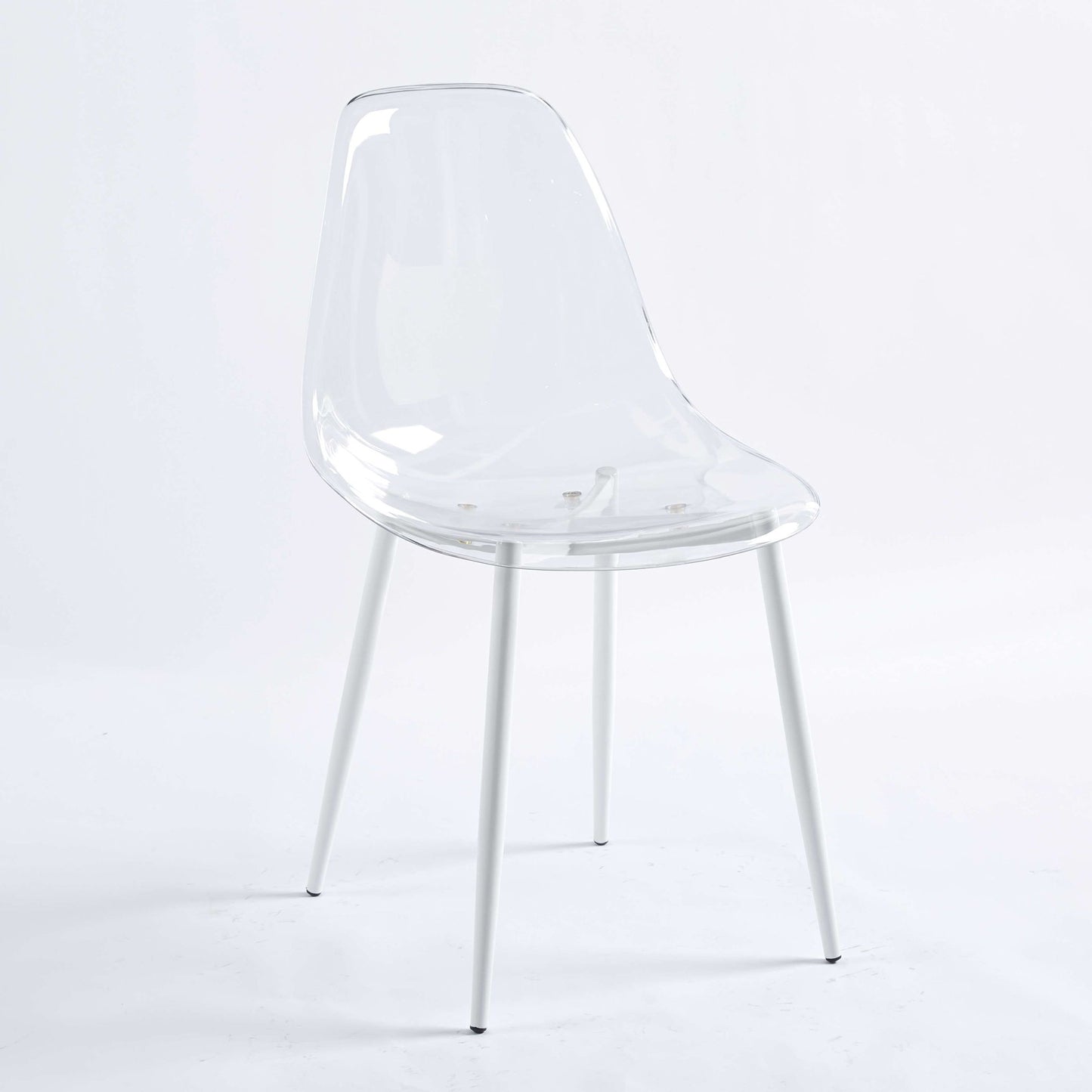 Dining Chair, Metal Leg, Plastic Seat (Set of 4) - Antique White