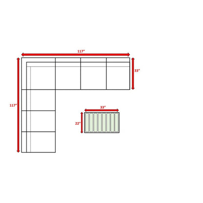 Wicker Sectional Sofa With Cushions And Table