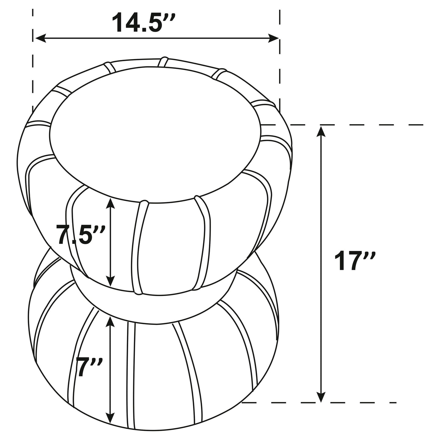Round Upholstered Ottoman Pouf With Velvety Soft Upholstery