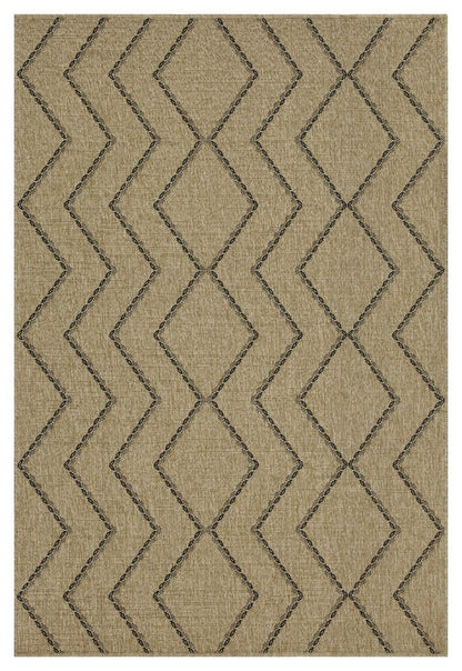Earth - Indoor / Outdoor Polypropylene Area Rug - Jute / Black