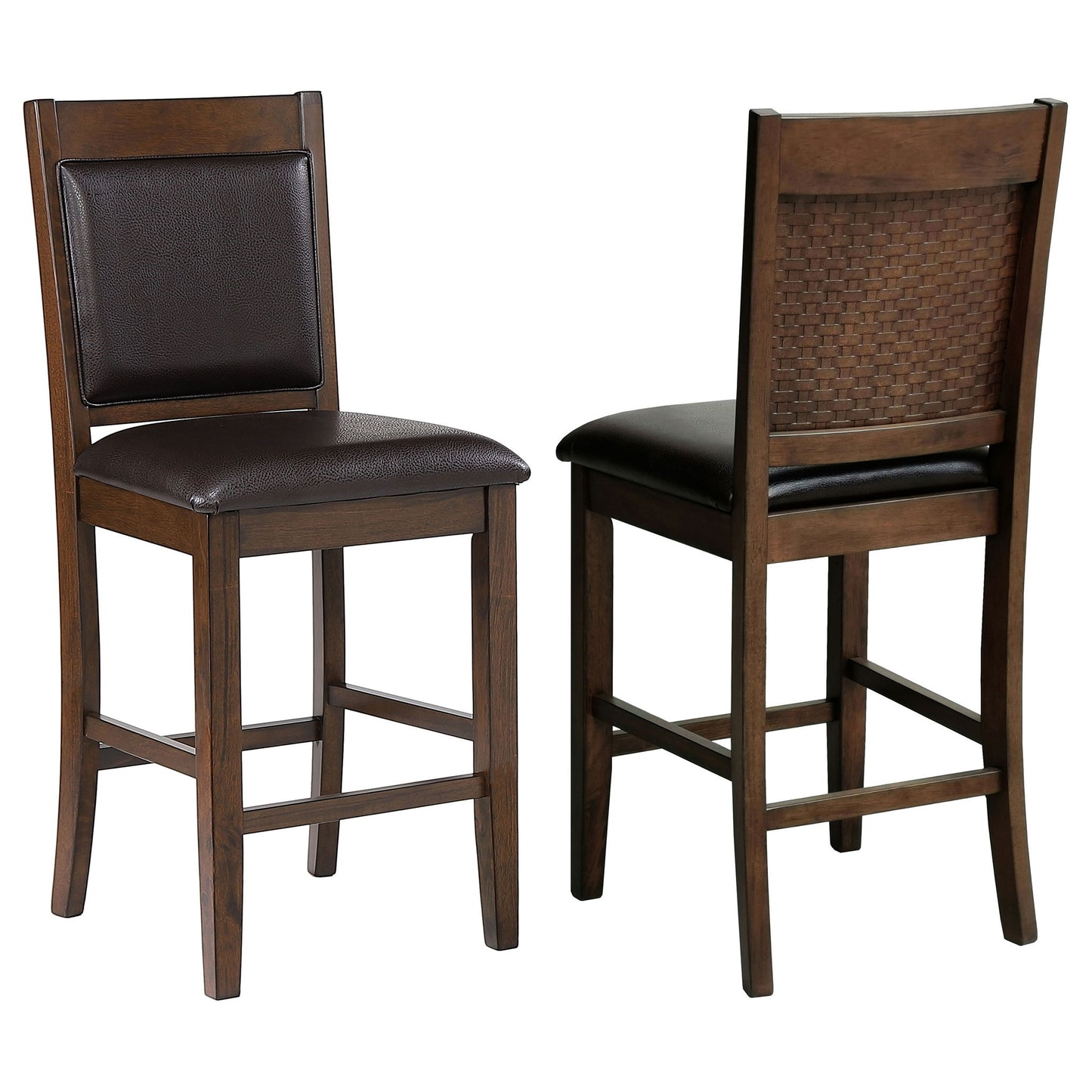 Upholstered Counter Height Chair (Set of 2) - Brown / Walnut