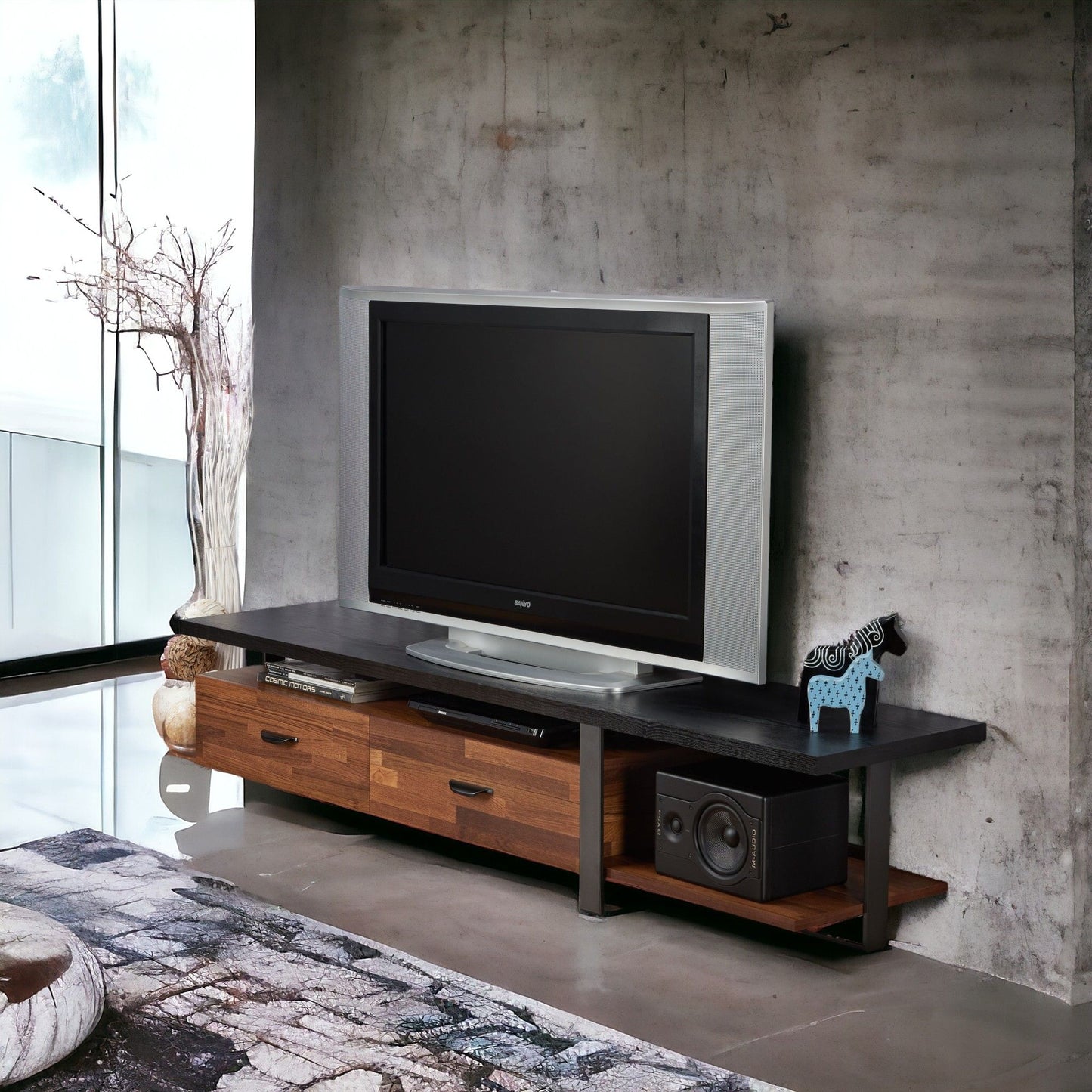 Elling - TV Stand - Walnut / Black