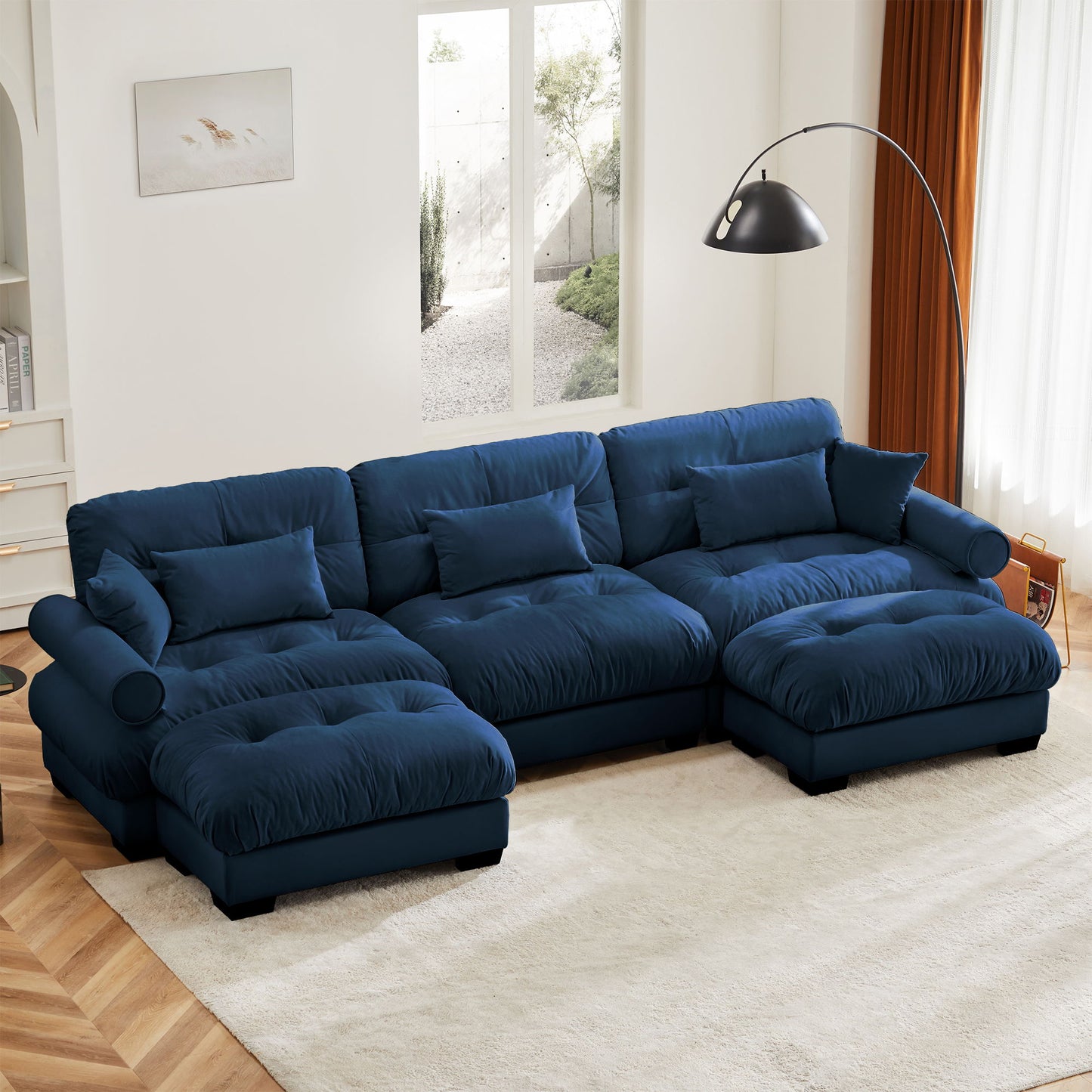 Super Comfort Oversized Modular Sectional Sofa With Movable Ottoman
