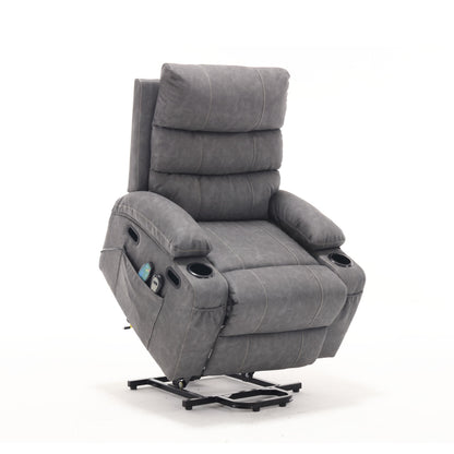 Cozy Electric Power Lift Recliner Chair Sofa For Elderly With Vibration Massage And Lumbar Heat