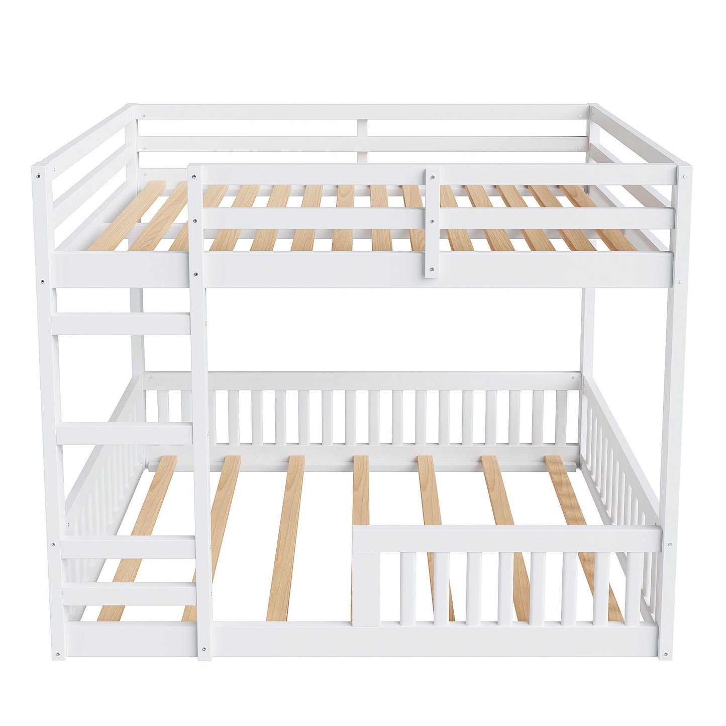 Stylish Bunk Bed With Ladder And Guardrails