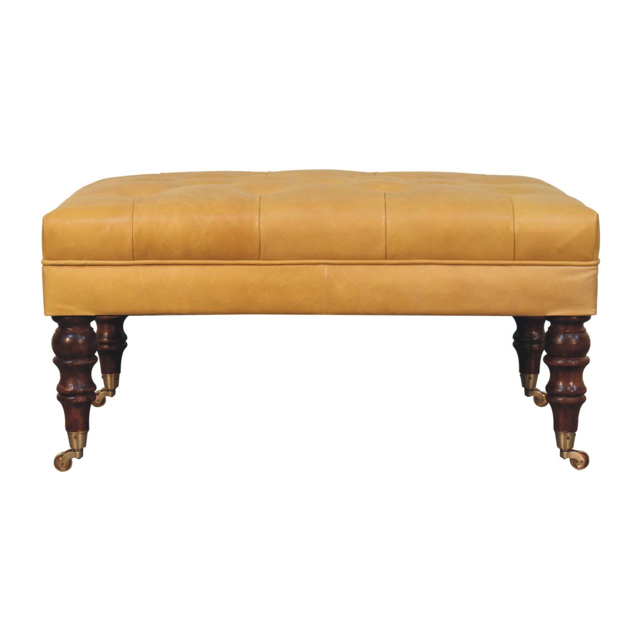 Buffalo - Leather Ottoman With Castor Legs