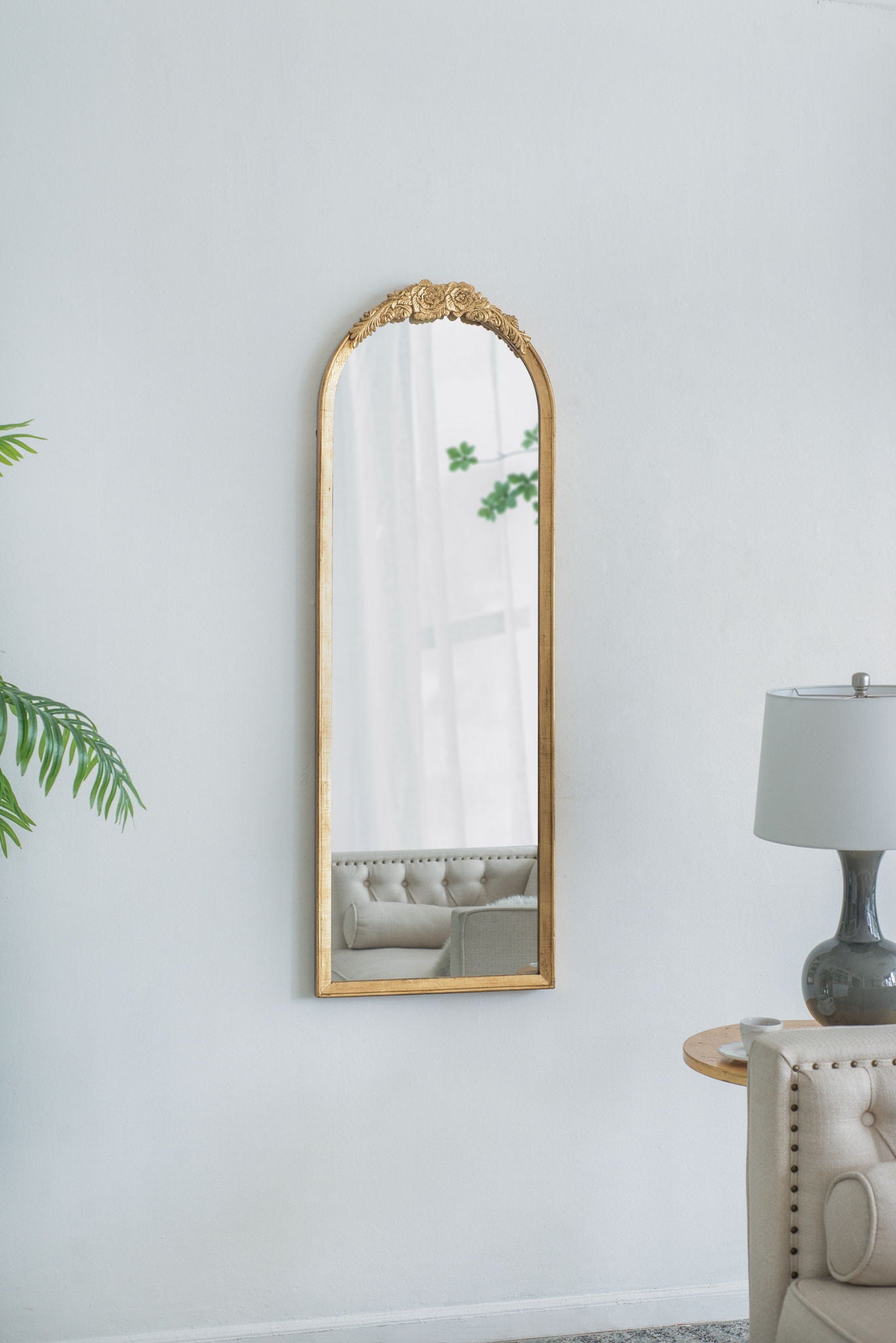 Wood Floor Mirror, Full Body Mirror Dressing Make Up Mirror For Bathroom