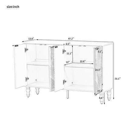 Modern TV Stand With 2 Spacious Storage Space And Anti-Tip Device
