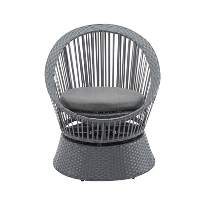 Modern Swivel Wicker Lounge Chair With Round Design