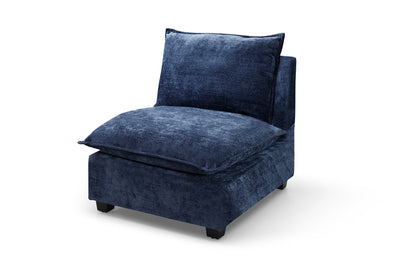 Modern Sectional L-Shape Sofa With Convertible Ottoman For Living Room - Blue