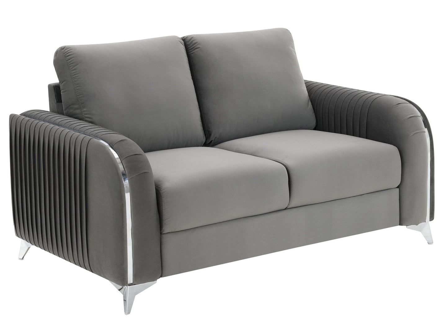 Wenona - Velvet Loveseat - Gray