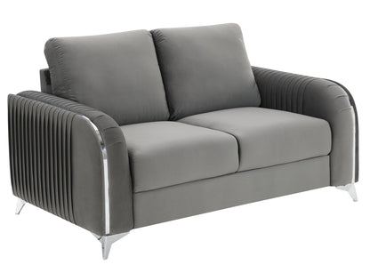 Wenona - Velvet Loveseat - Gray