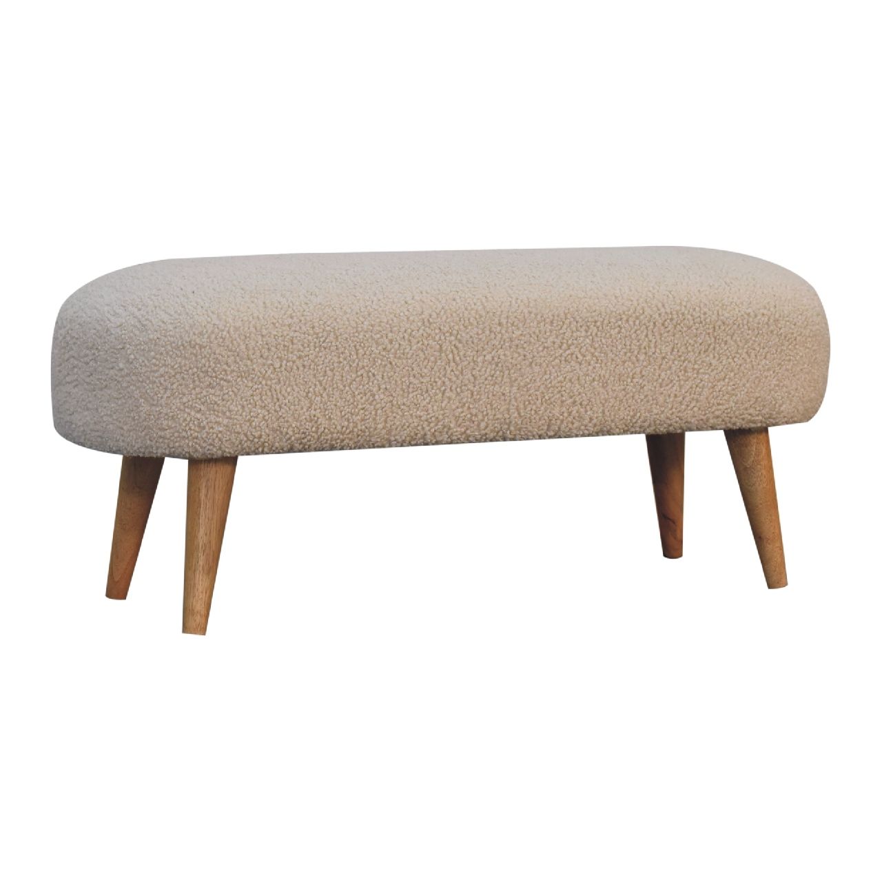 Boucle Hallway Bench - Cream