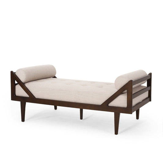 Chic Contemporary Chaise Lounge With Button Tufting And Bentwood Structure