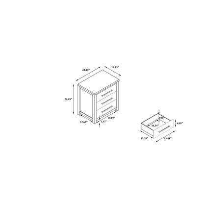 Avery - Nightstand With Top Spacious Drawers, Block Feet - Beige