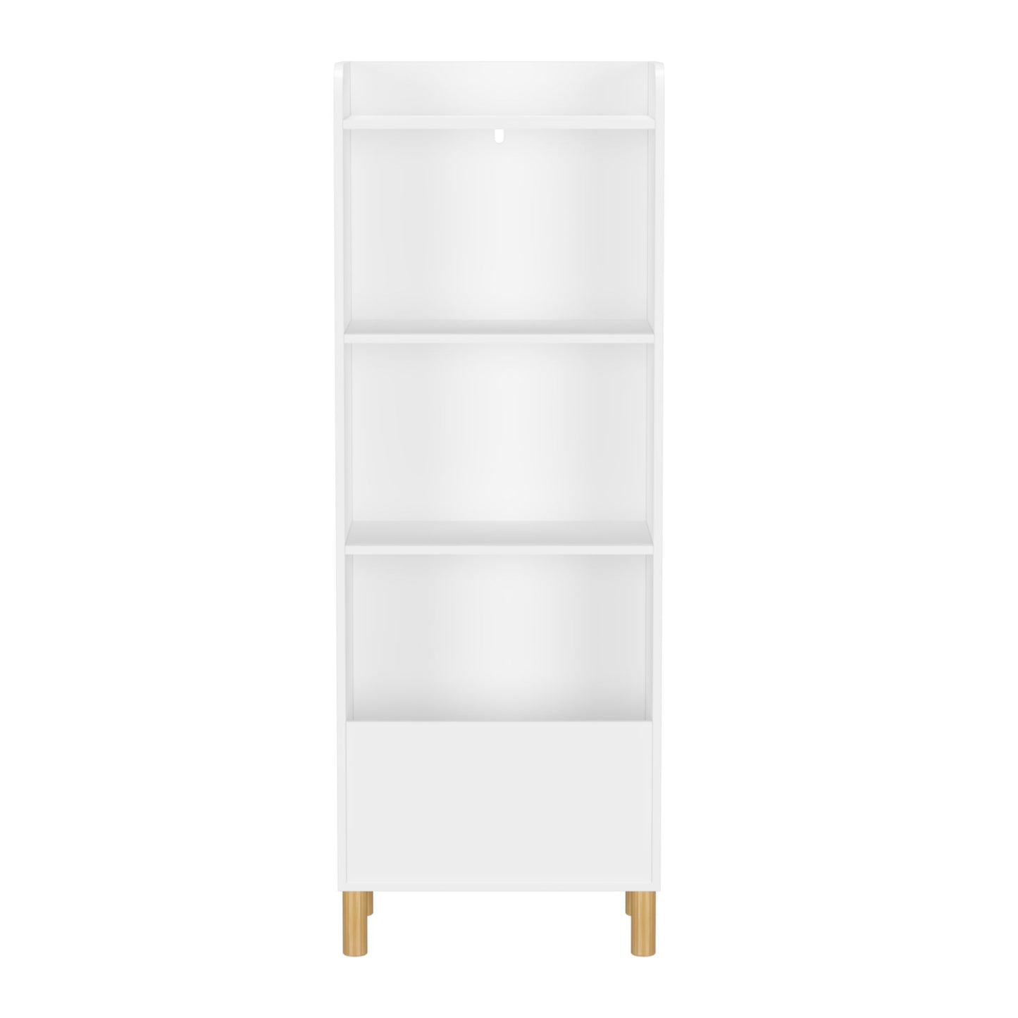 4 Tier Bookcase, Book Display With Safety Restraint, Storage Cabinet For Playroom - White
