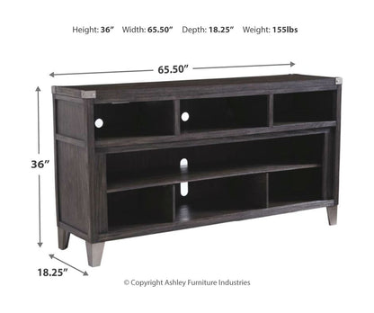 Todoe - 2 Pc. - 65" TV Stand with Wide Fireplace Insert - Gray