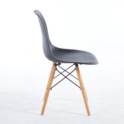 Chair, KD Leg, Plastic Seat (Set of 4) - Black