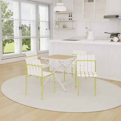 4 Piece Set Of Modern Color Block Designed Single Chairs