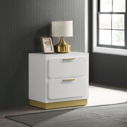 Modern Luxury Nightstand With 2 Drawer Storage