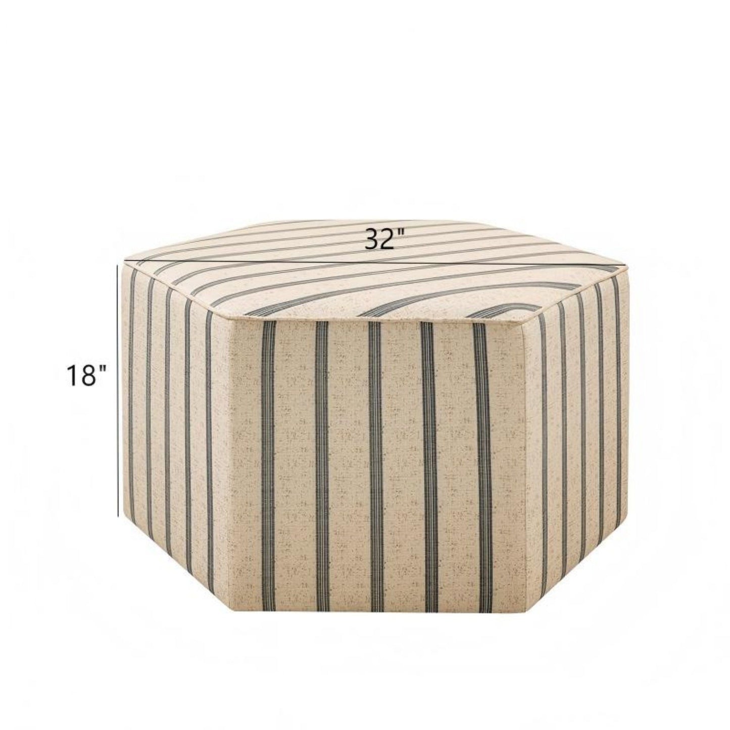 Accent Ottoman Printed Stripe