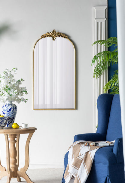 Arched Wall Mirror With Metal Frame, Wall Mirror For Living Room