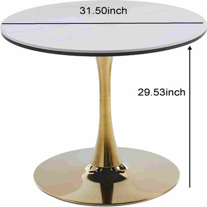 Tulip Table Mid-Century Dining Table With Round MDF Table Top, Pedestal Dining Table, End Table Leisure Coffee Table