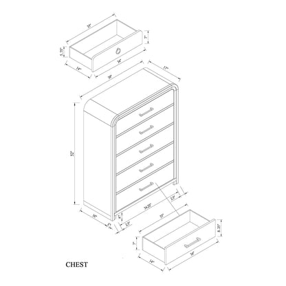 Malco - Chest, Gold Accents - Oak