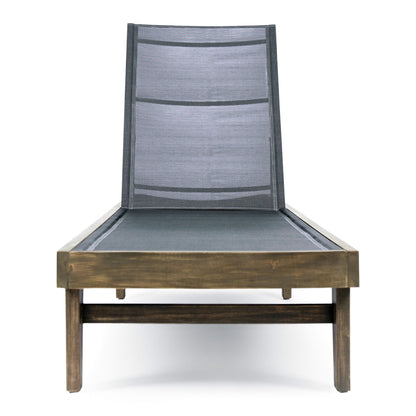 Summerland Chaise Lounge Dark Mesh Outdoor Seating - Dark Gray