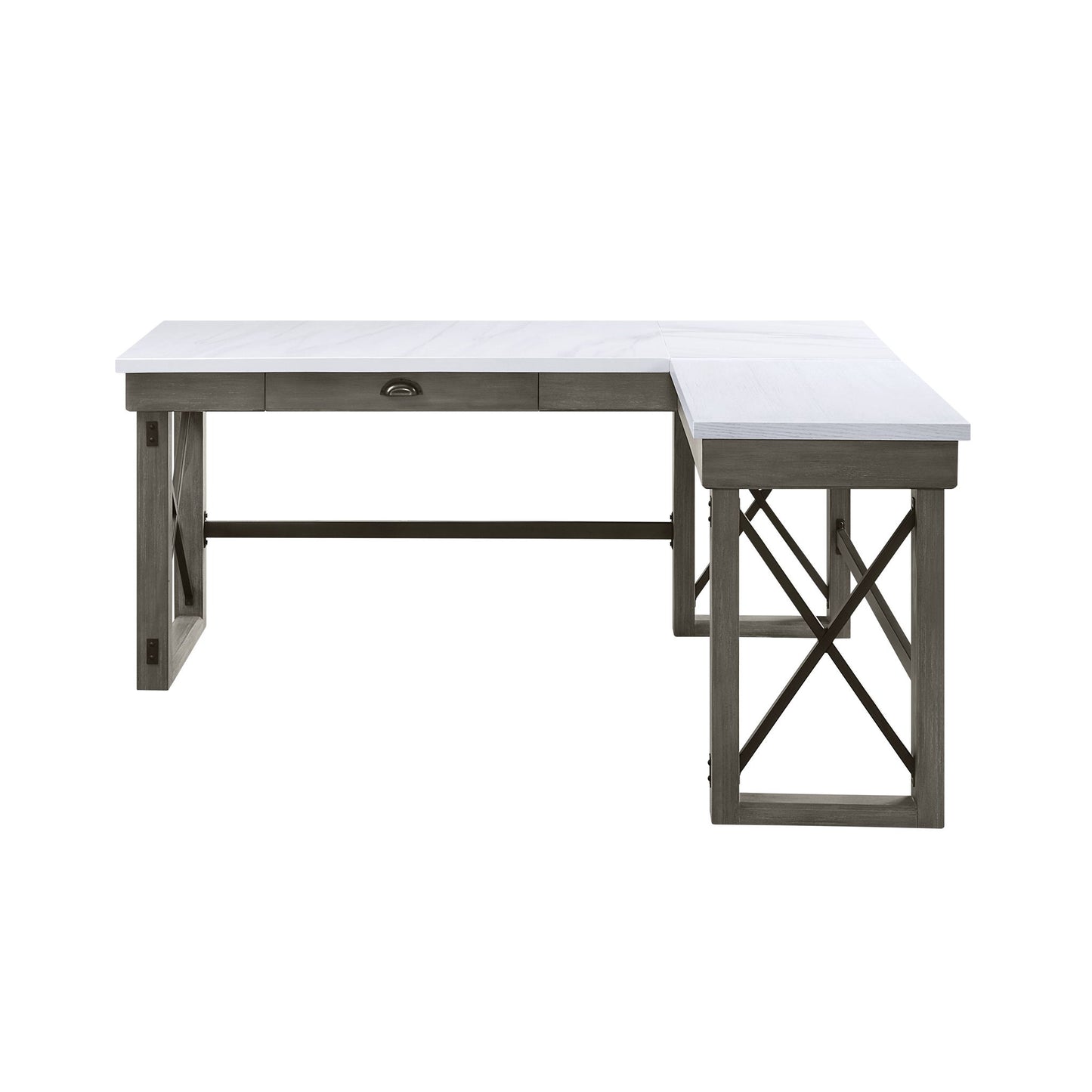Talmar - Marble Top Weathered Writing Desk With Lift Top - Gray