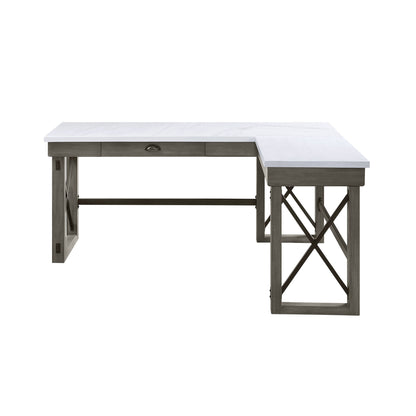 Talmar - Marble Top Weathered Writing Desk With Lift Top - Gray