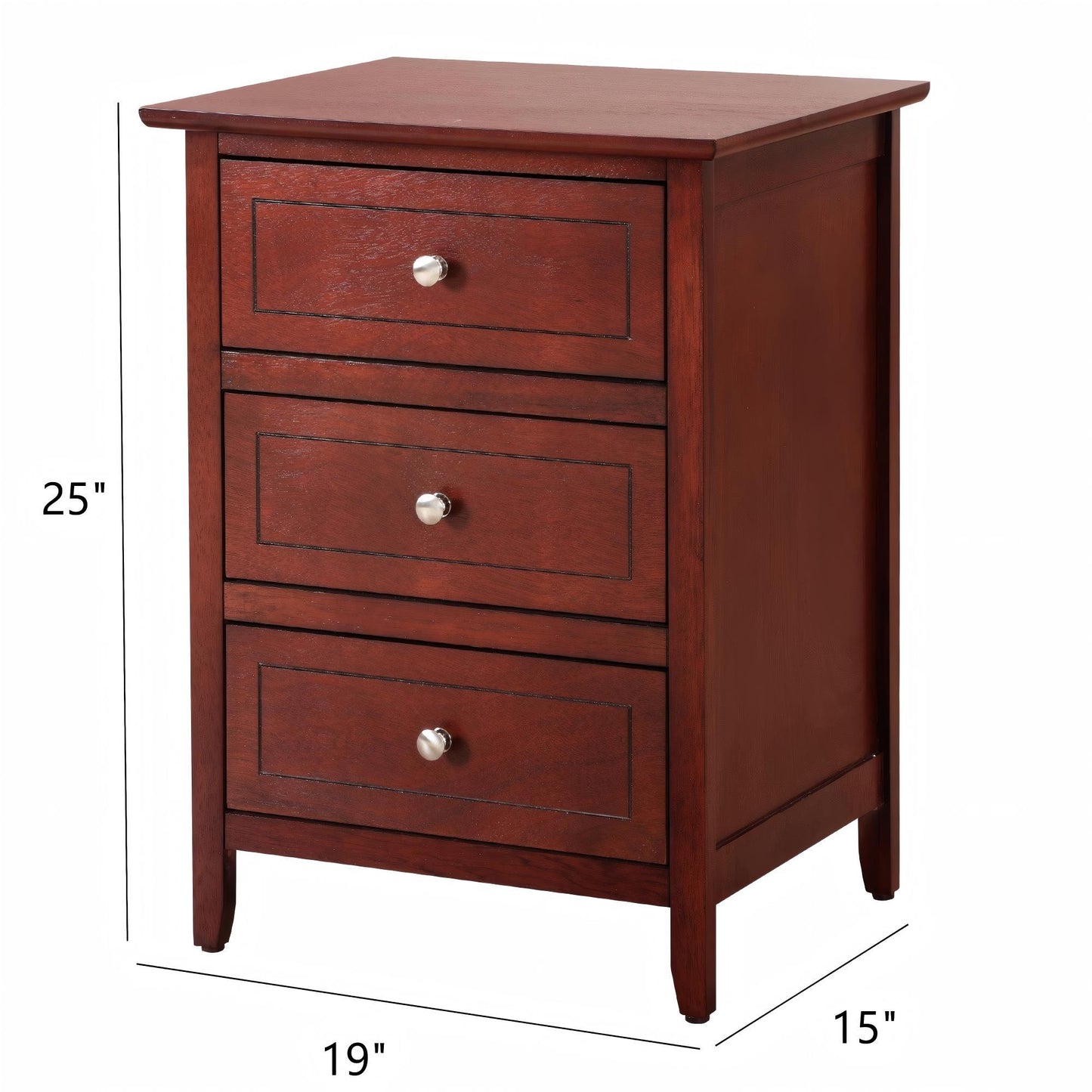 Dove Tailed Drawers 3 Drawer Nightstand