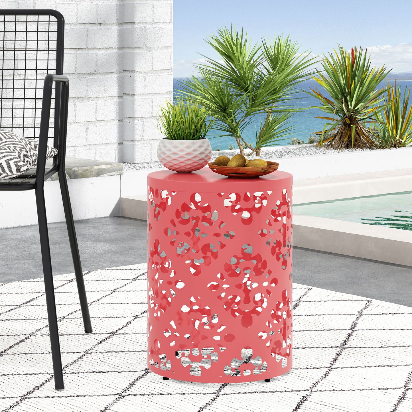 Outdoor Metal Modern Design End Table