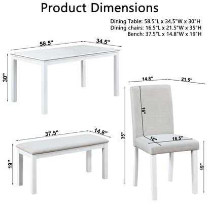 Dining Table Set With Crystal Decoration And Upholstered Chairs
