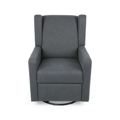 Landau Contemporary Fabric Upholstered Swivel Recliner