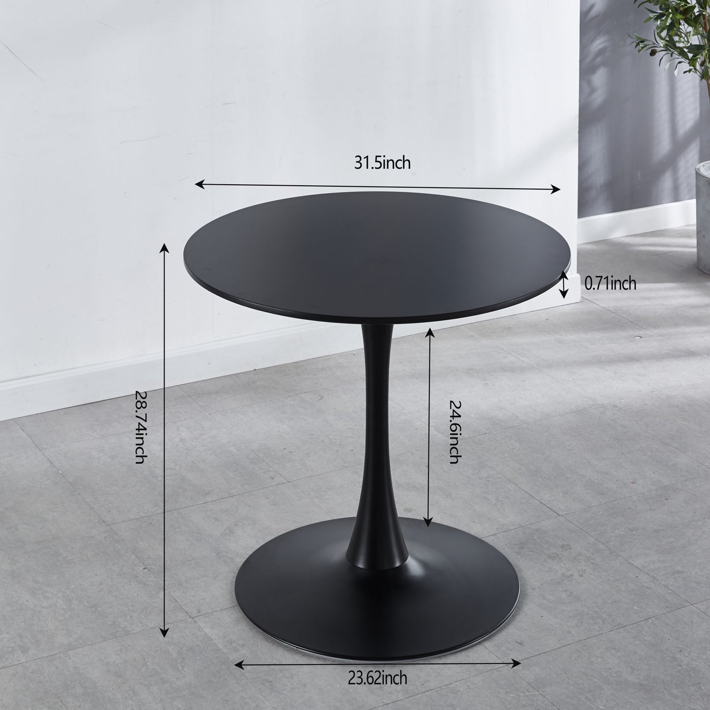 Tulip Table Mid-Century Dining Table With Round MDF Table Top, Pedestal Dining Table, End Table Leisure Coffee Table