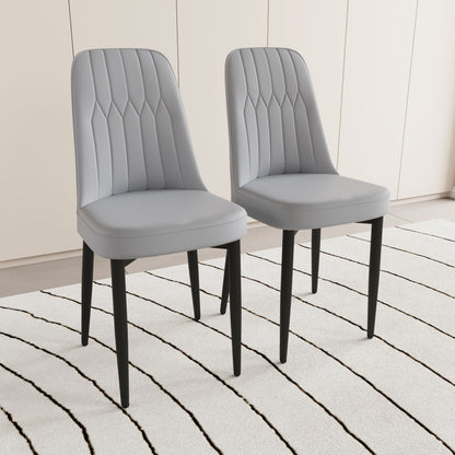 Modern Dining Chair With Cushions And Metal Legs