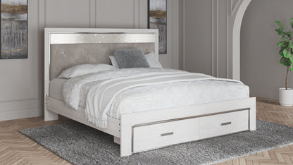 Altyra - King Upholstered Storage Bed - White