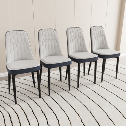 Modern Dining Chair With Cushions And Metal Legs