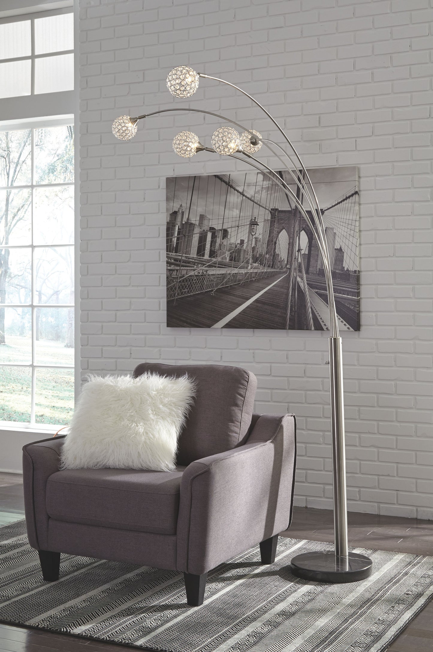 Winter - Metal Arc Lamp  - Silver Finish