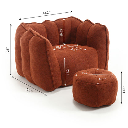 Soft Chenille Bean Bag Chair With High Resilient Foam
