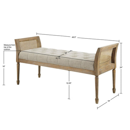 Accent Bench With Arm - Natural