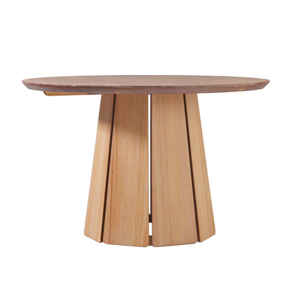 Round Pedestal Dining Table - Light Brown